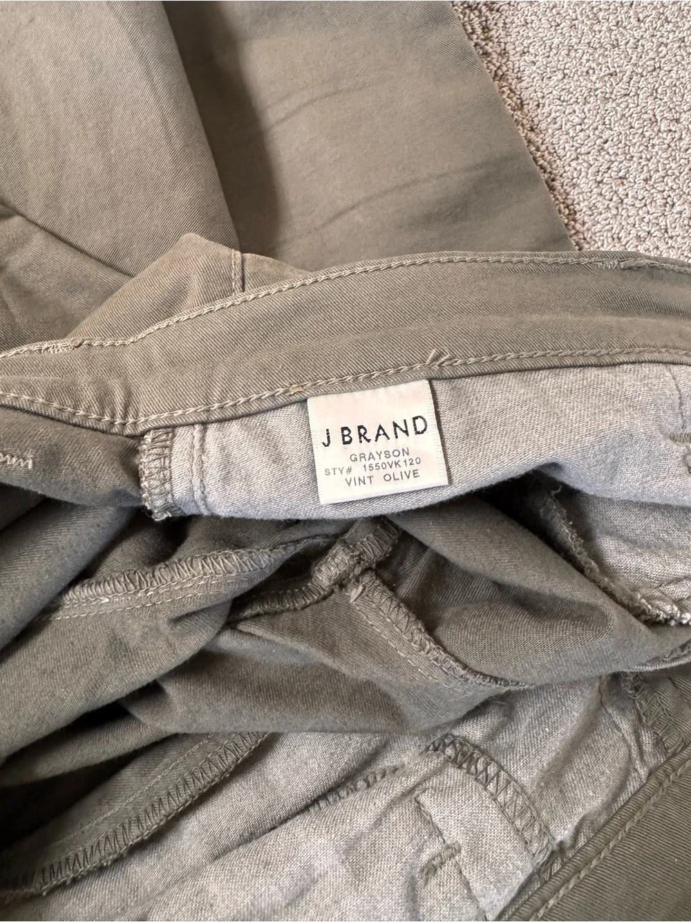 J BRAND Cargo/Slim Leg Jeans ‘Grayson’ in Vint Olive. Very good condition sz 26 - Picture 6 of 9